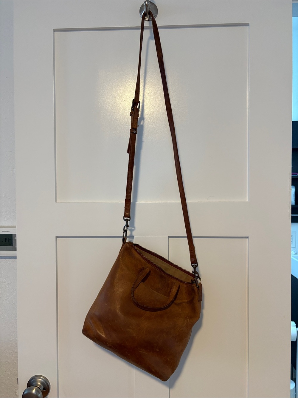 ABLE Abera  Brown Leather Crossbody Tote